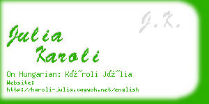 julia karoli business card